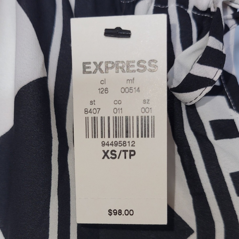 Express Womens Geometric Print Halter Maxi Dress w/ Handkerchief Hem - Picture 6 of 9